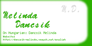 melinda dancsik business card